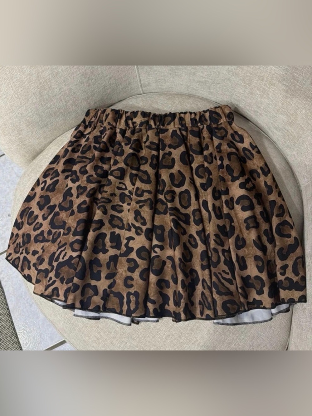 SHEIN Brown and Black Leopard Print Skater Skirt